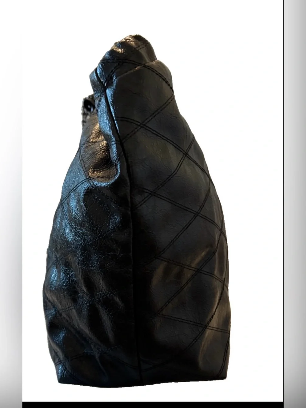 Steve Madden Bkattt Quilted Chain Women’s Black Tote Bag. large, slouchy